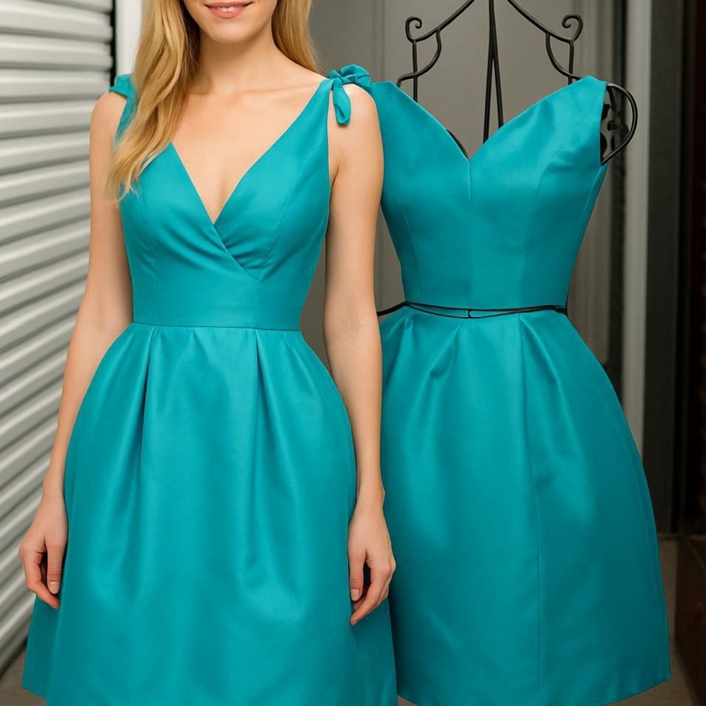 Chic Teal Sleeveless Mini Dress